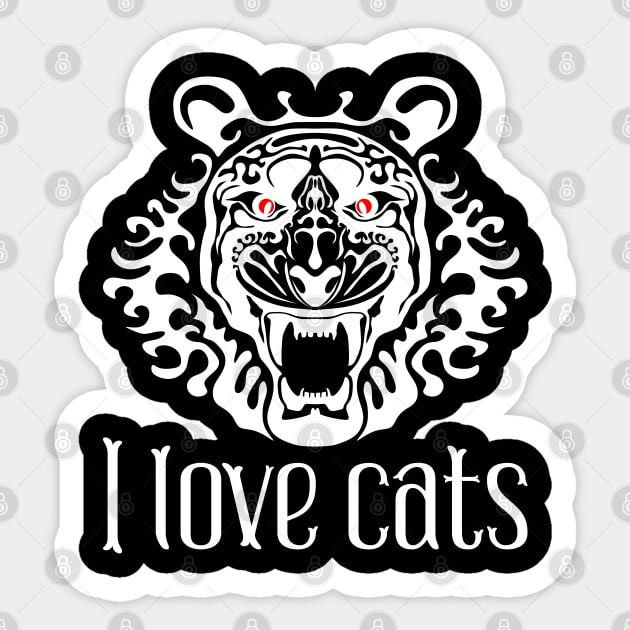 I love cats. Sticker by Ekenepeken